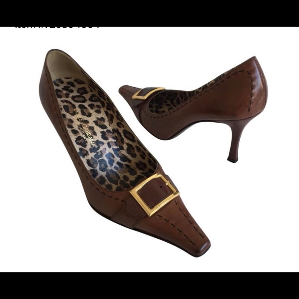 Dolce & Gabbana cognac buckle pumps size 39 WOB